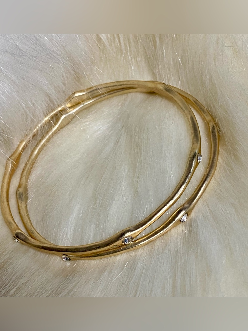 Gold Crystal Accent Women's Bangle Bracelets ✨